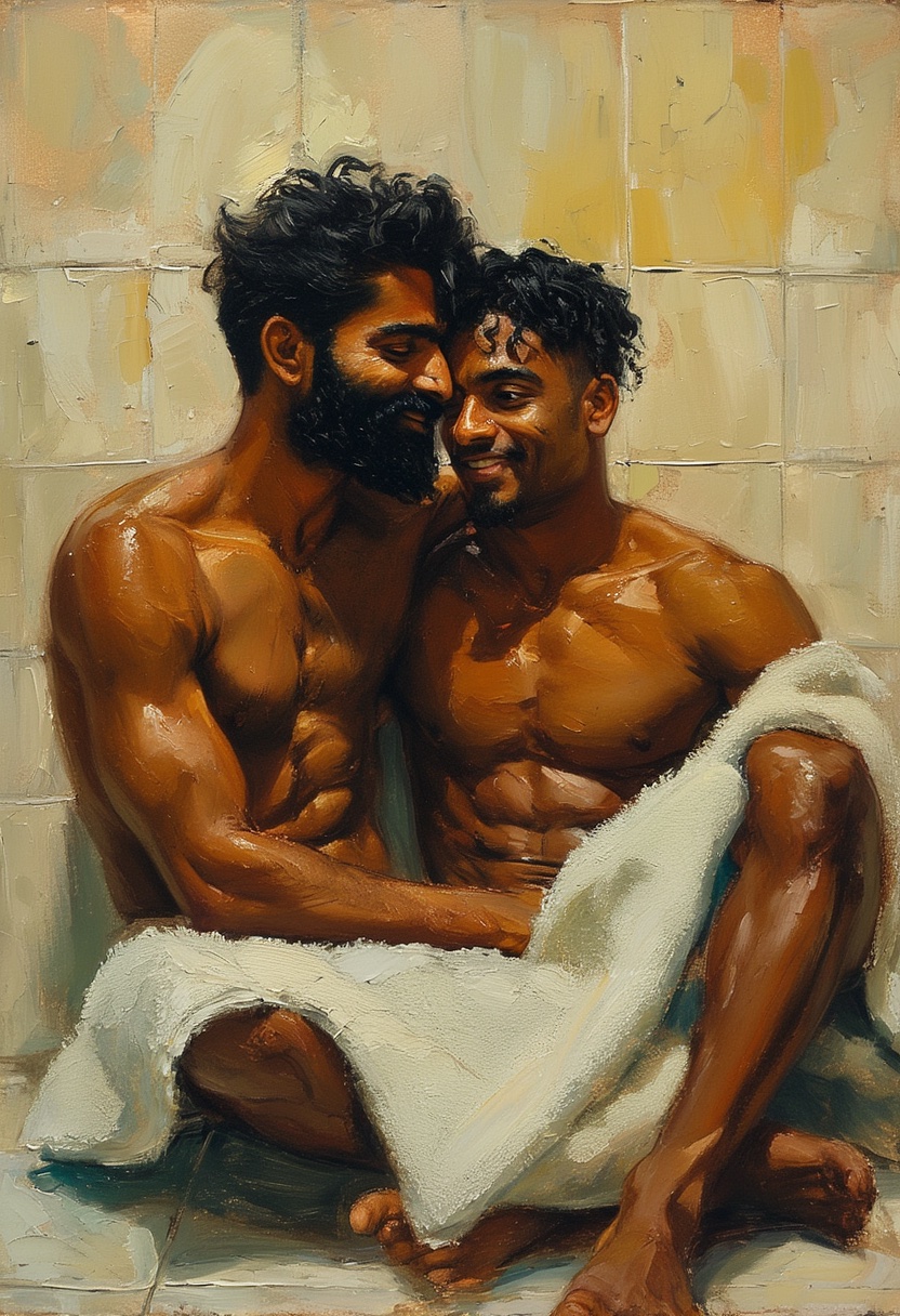 Bathroom Embrace After Shower