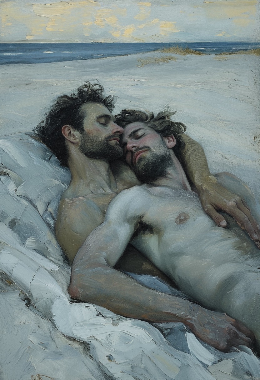 Beach Dunes Sunset Embrace