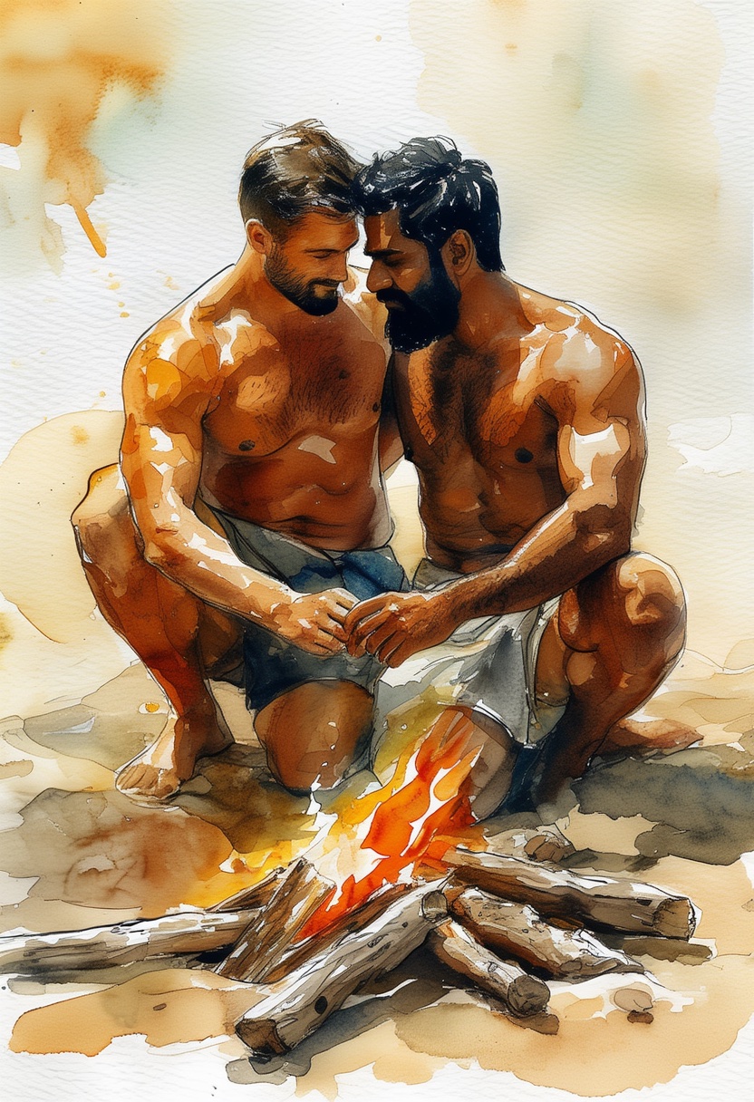 Beach Fire Embrace