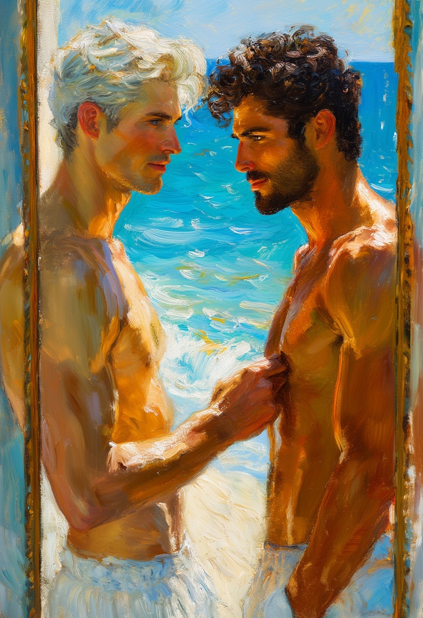 Beachside Encounter Sunlit