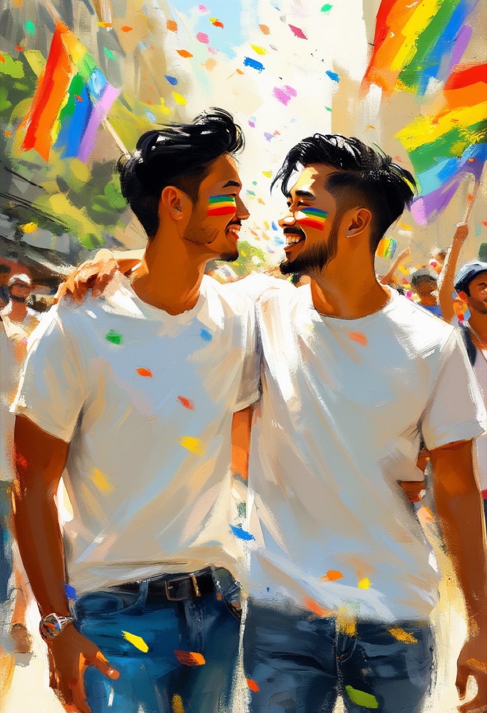Abrazo en la Parada del Orgullo