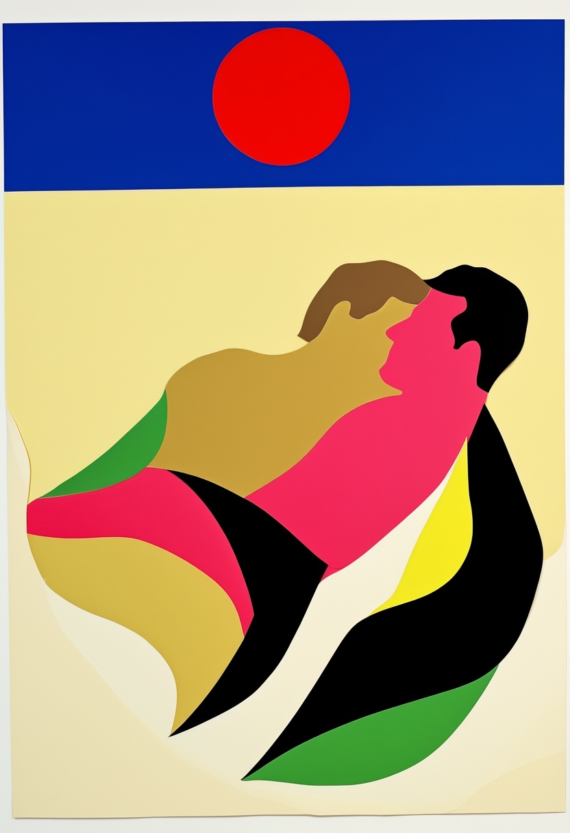Cut-Paper Collage Embrace