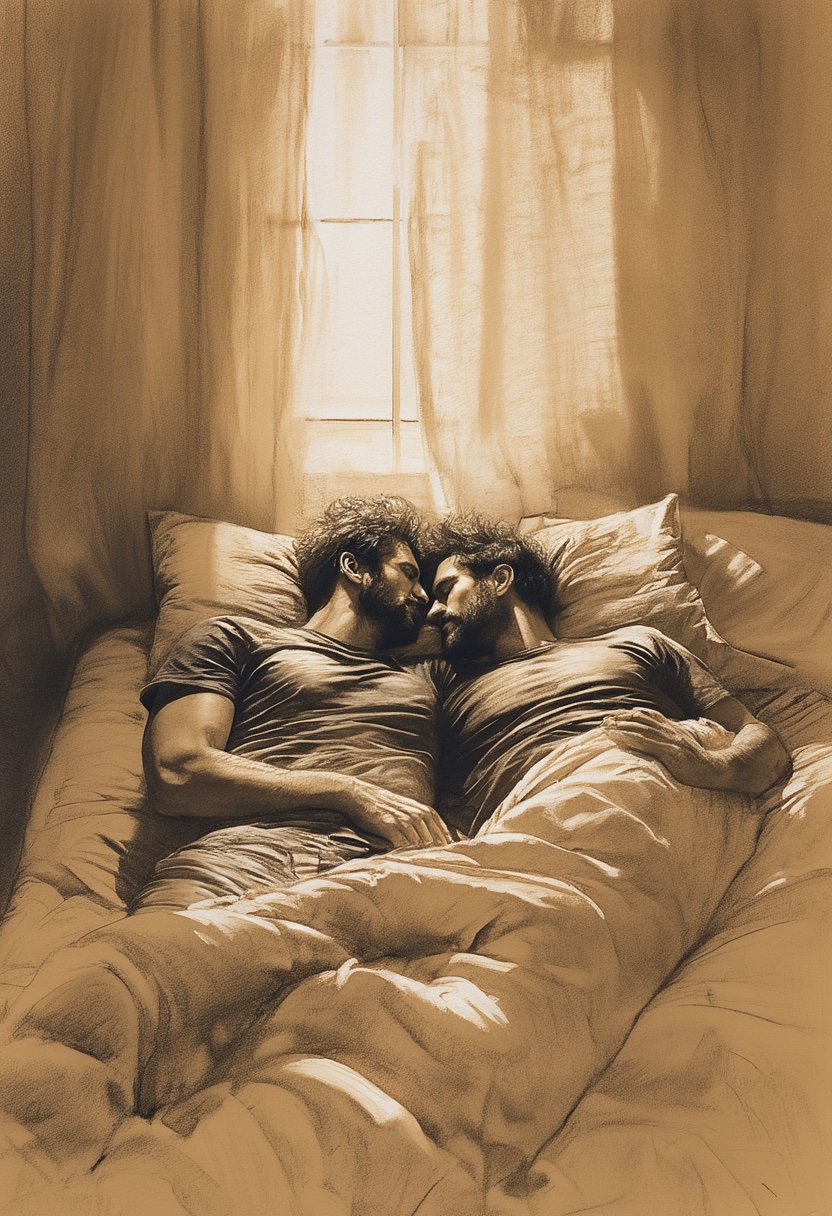 Dawn's Embrace in Sunlit Bedroom