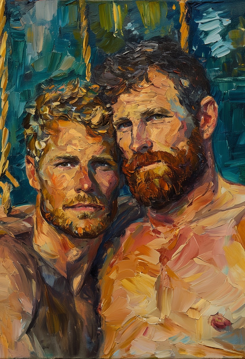 Expressionist Oil Beard Embrace
