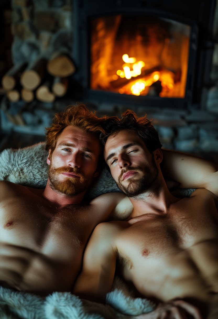 Firelit Embrace On Fur