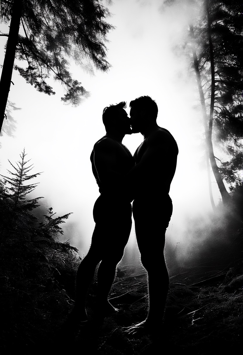Forest Clearing Embrace Silhouette