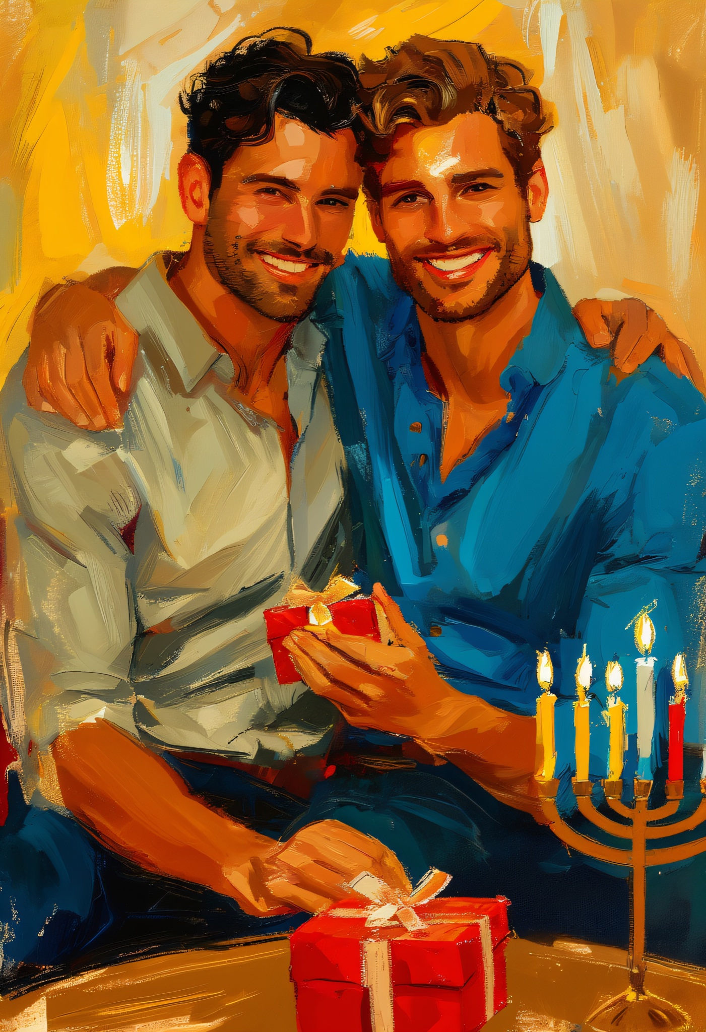 Abrazo de Luces Doradas