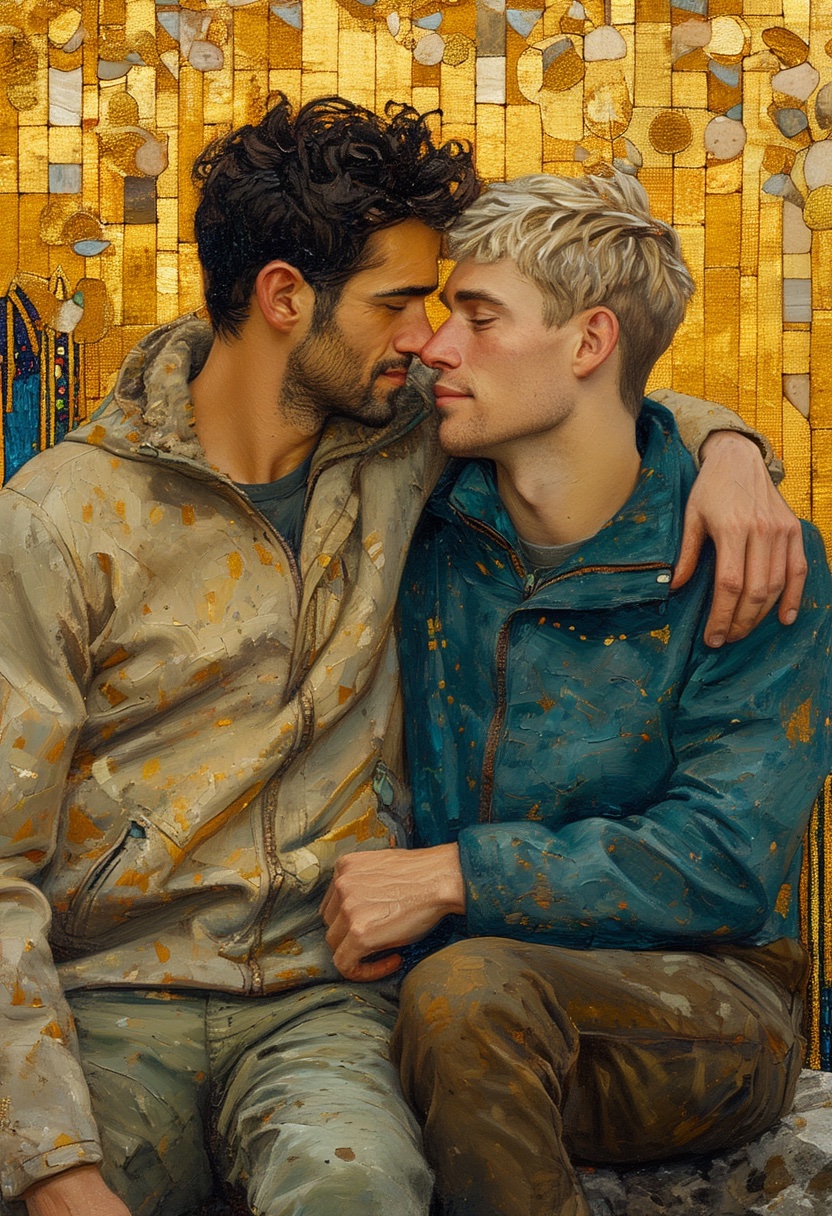 Abrazo de Mosaico Dorado