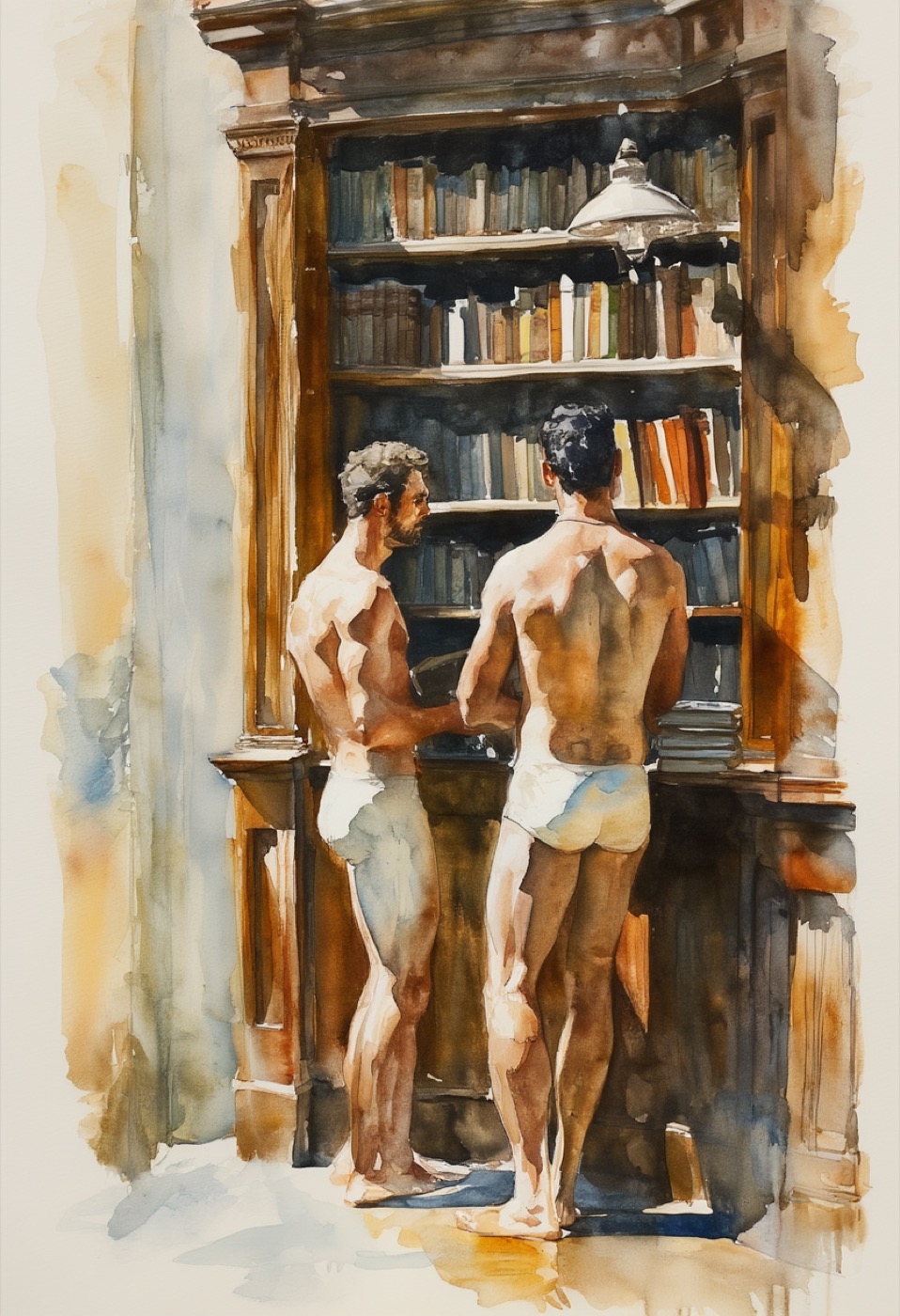 Intime Szene im Bibliotheksaustausch