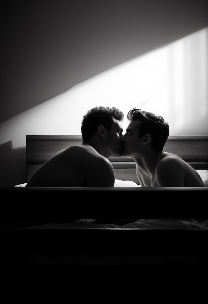 Monochrome Dorm Room Intimacy
