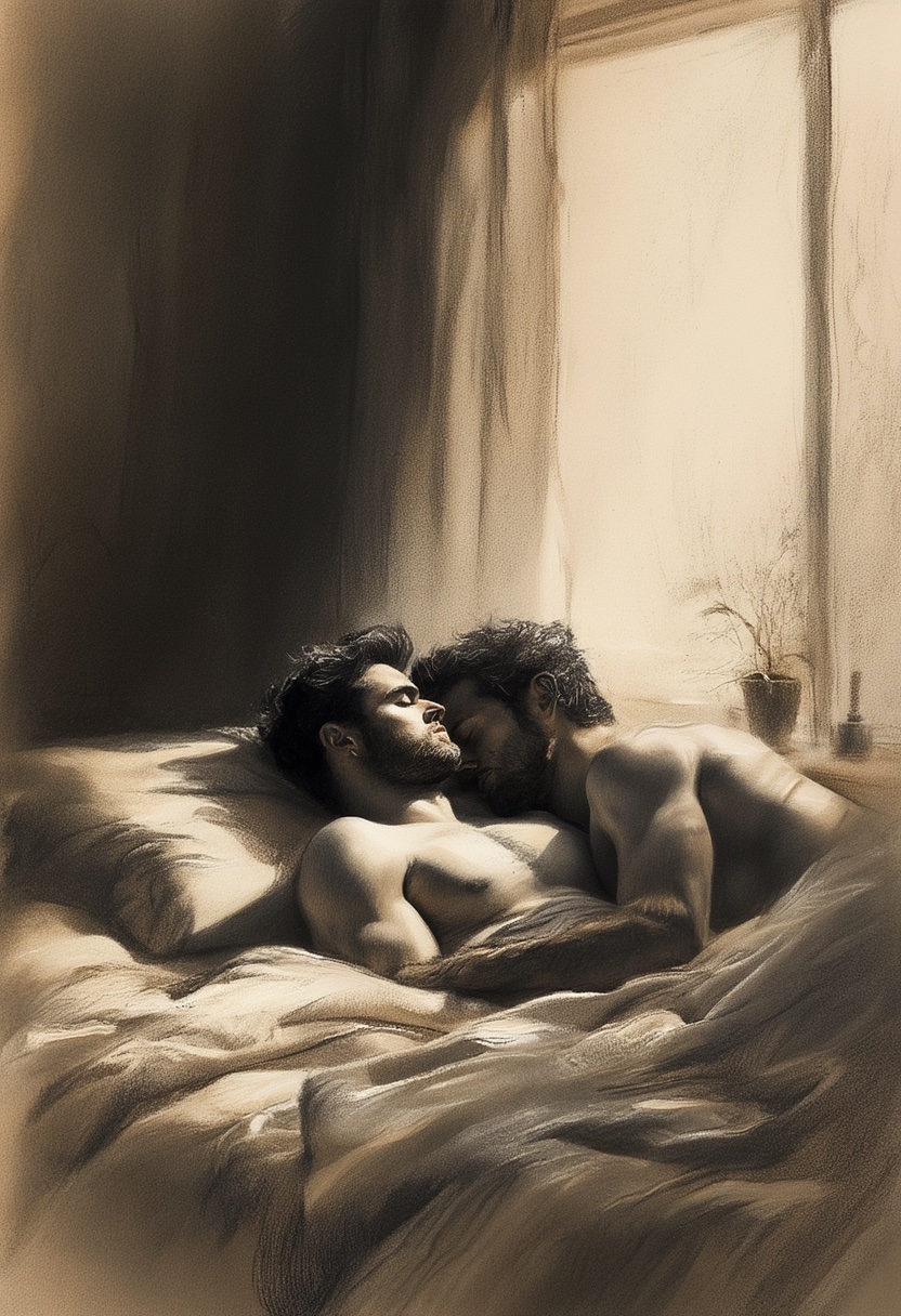 Morgensonniges Bett-Umarmen
