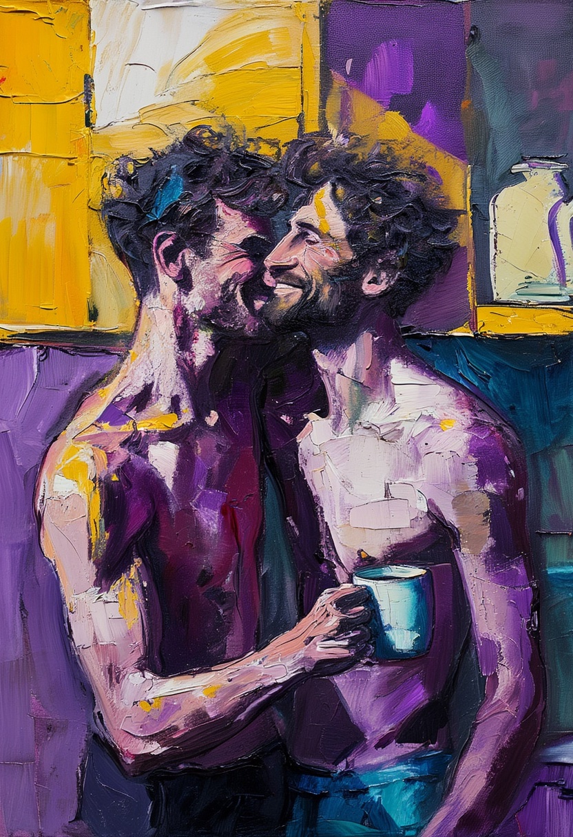 Abrazo de Café con Pasión Púrpura