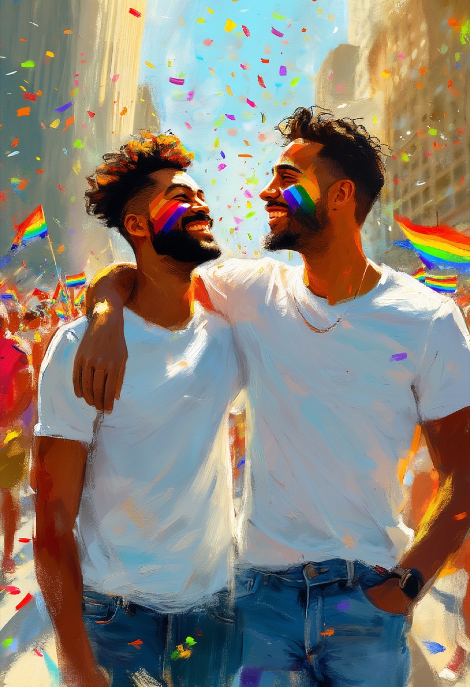 Fröhliche Pride-Parade-Feier