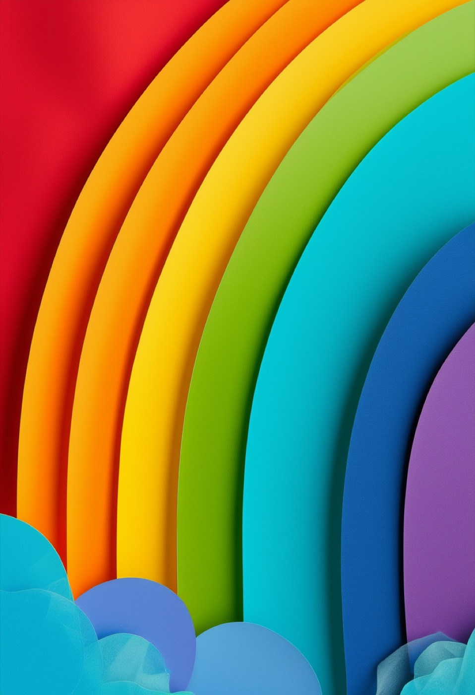 Rainbow Paper Cutout Collage