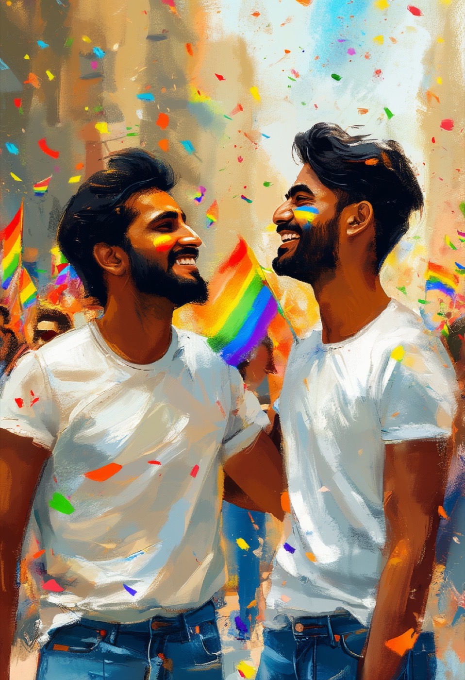 Abrazo en la Parada del Orgullo