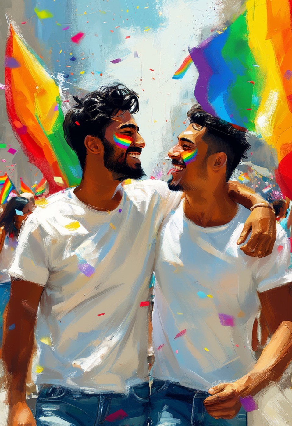 Abrazo en la Desfile de Orgullo