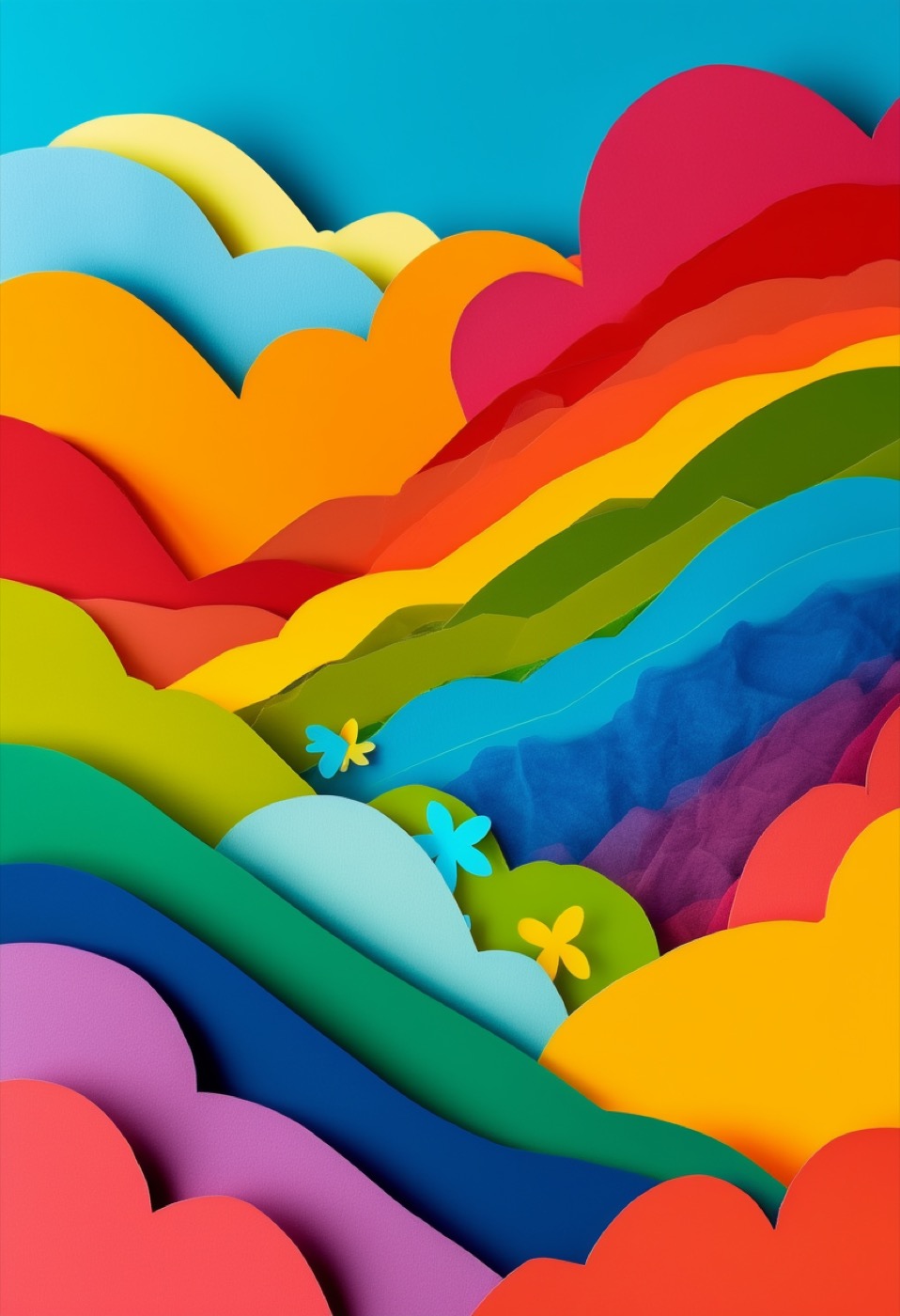 Regenbogen-Prisma-Papiercollage