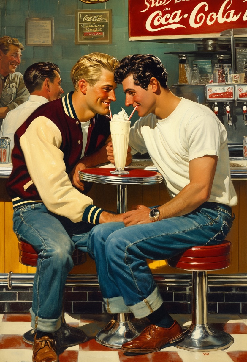 Retro-Milchschaum-Umarmung
