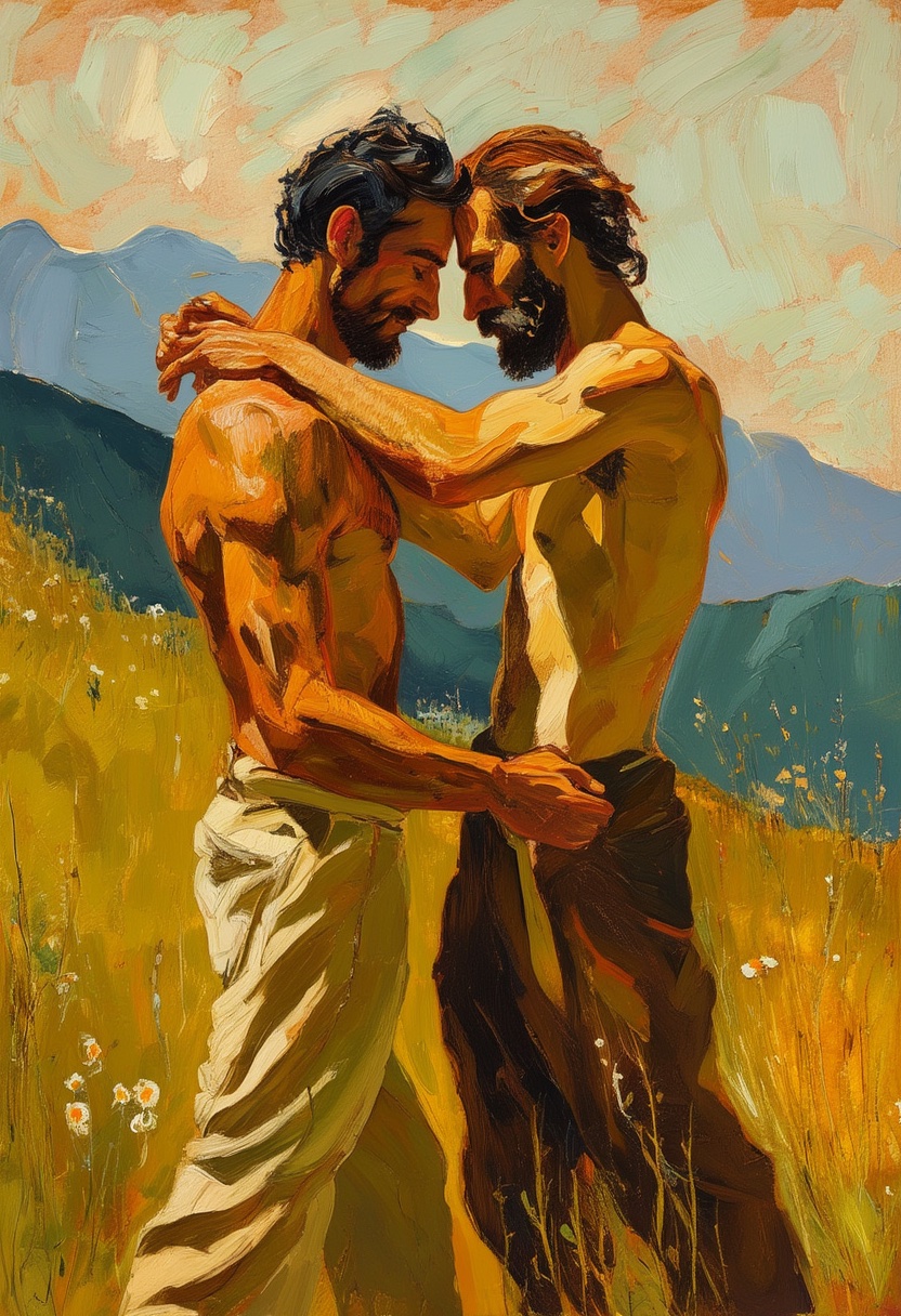 Sunlit Alpine Meadow Embrace