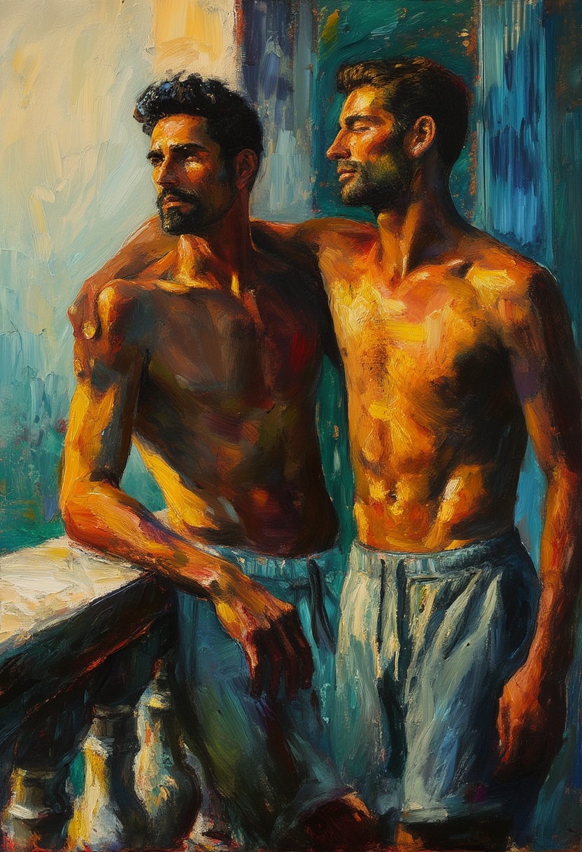 Sunlit Balcony Dawn Embrace