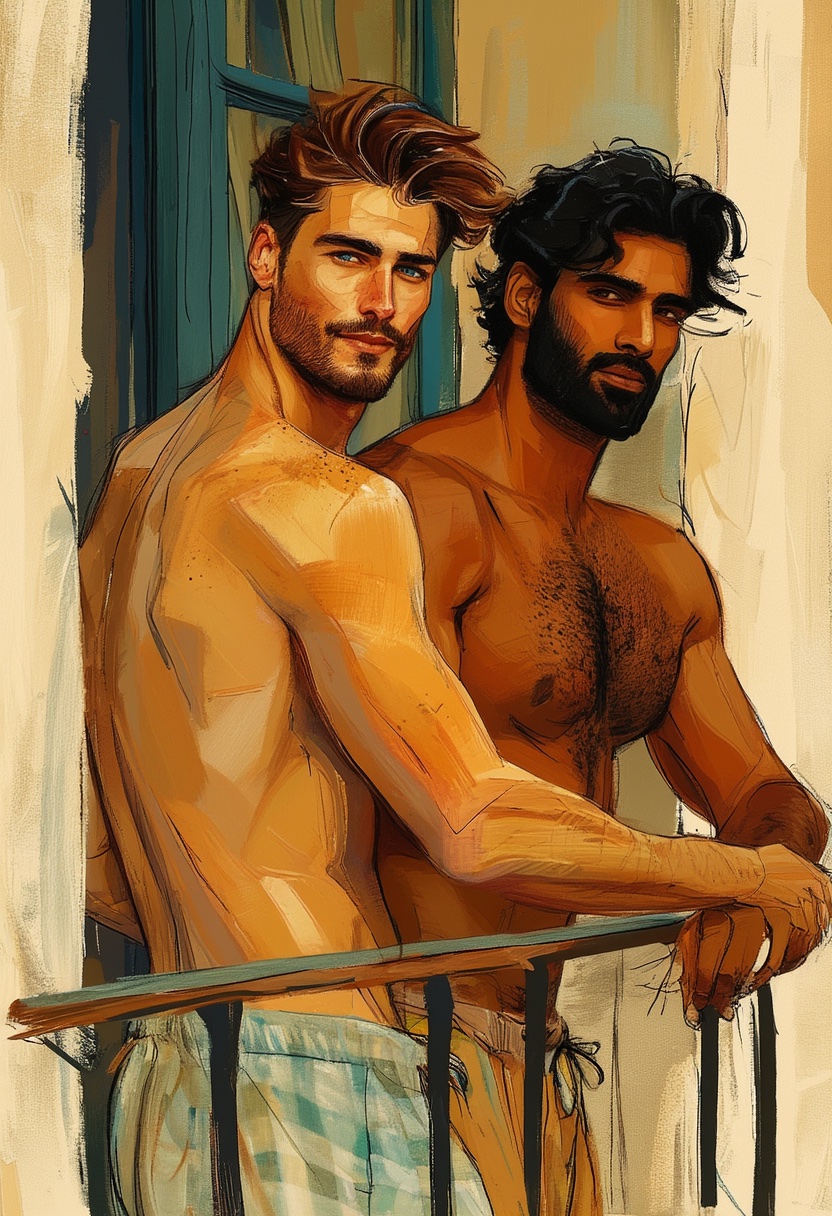 Sunlit Balcony Embrace