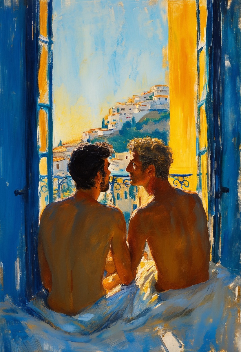 Sunlit Balcony Embrace