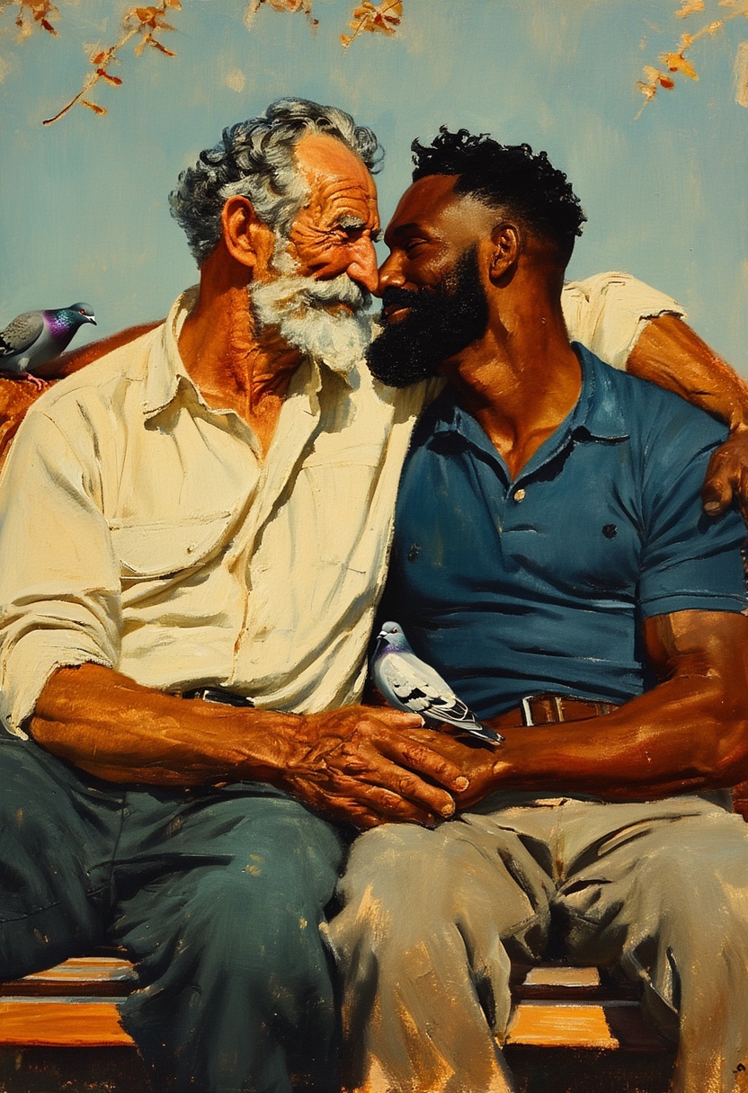 Sunlit Bench Embrace