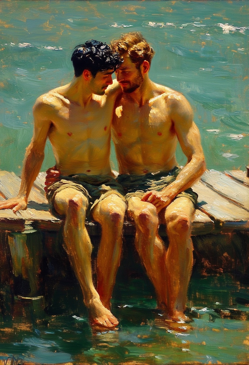Sunlit Dock Intimacy