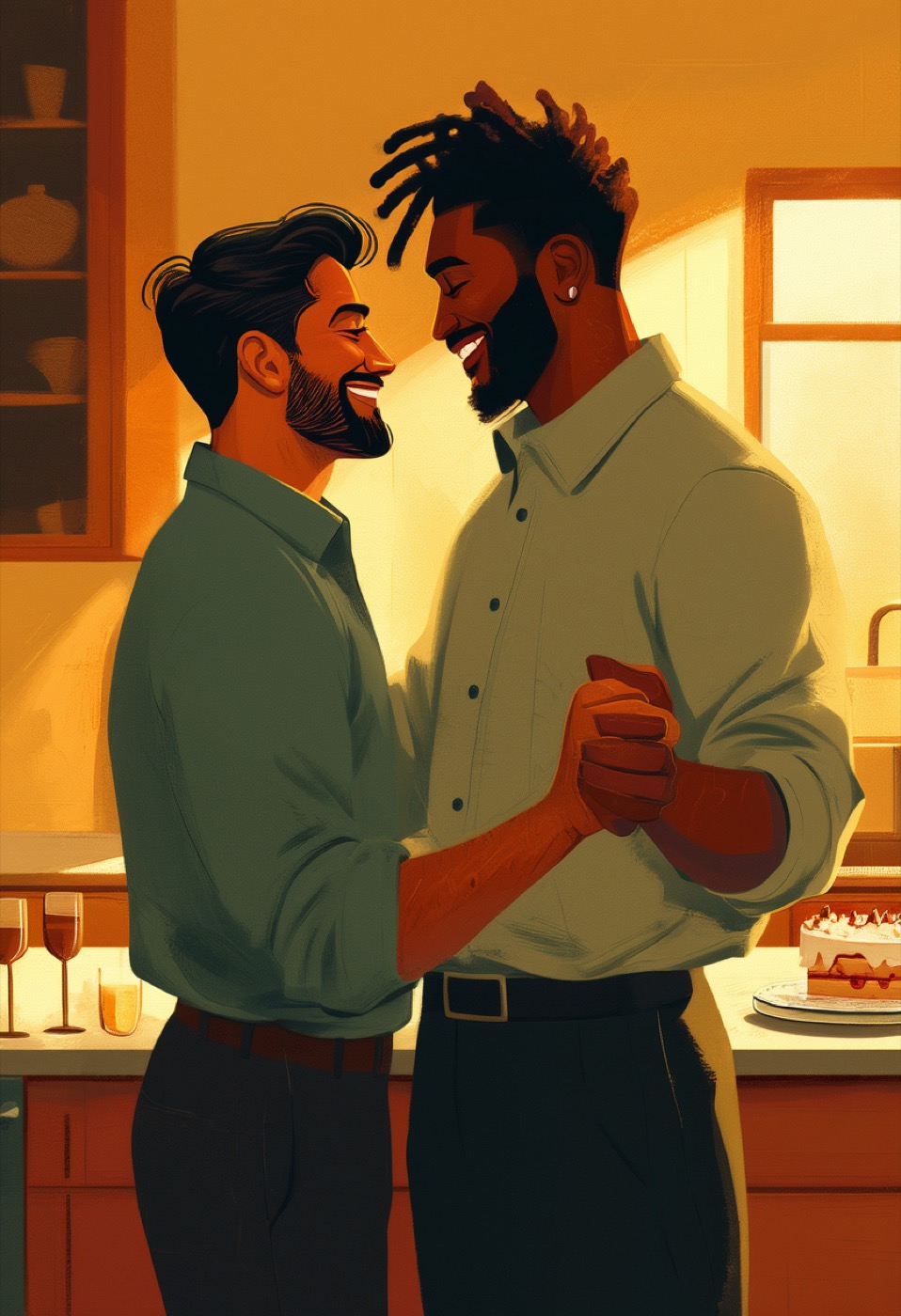 Sunlit Kitchen Laughter