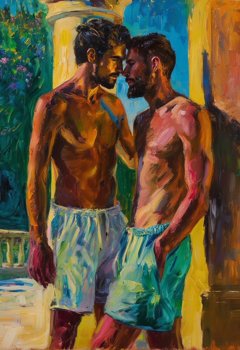 Sunlit Terrace Embrace