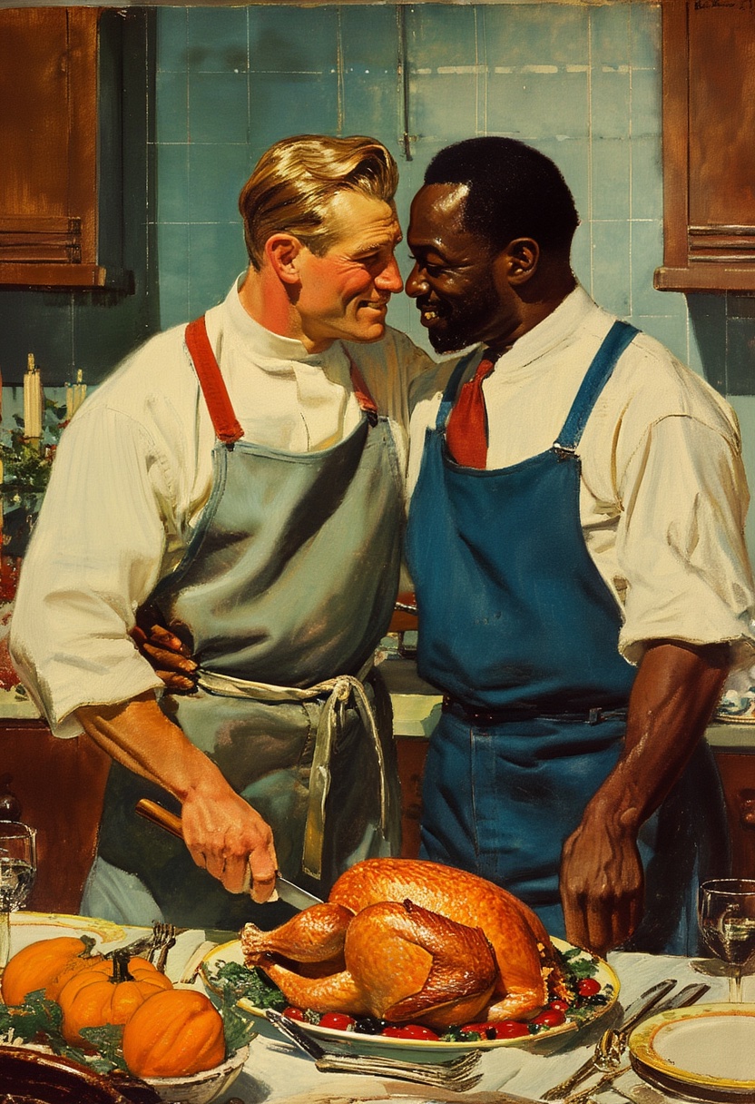 Thanksgiving Kitchen Embrace