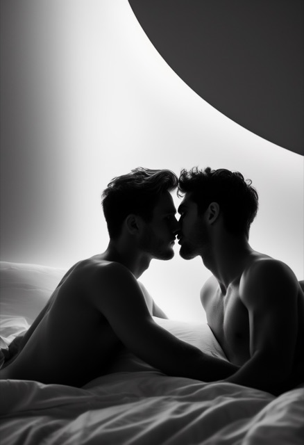 Intimität im Schlafsaal in Monochrom