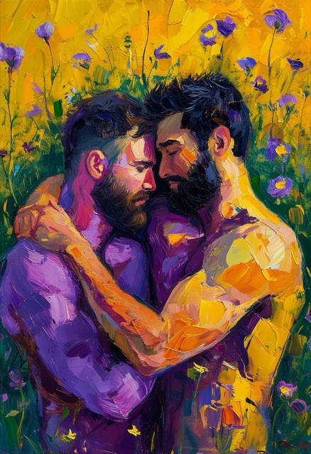 Expressionistische Öl-Umarmung