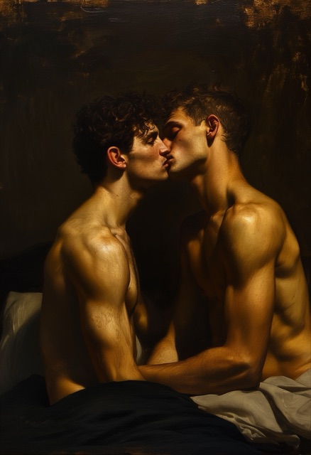 Goldener Chiaroscuro-Umarmung