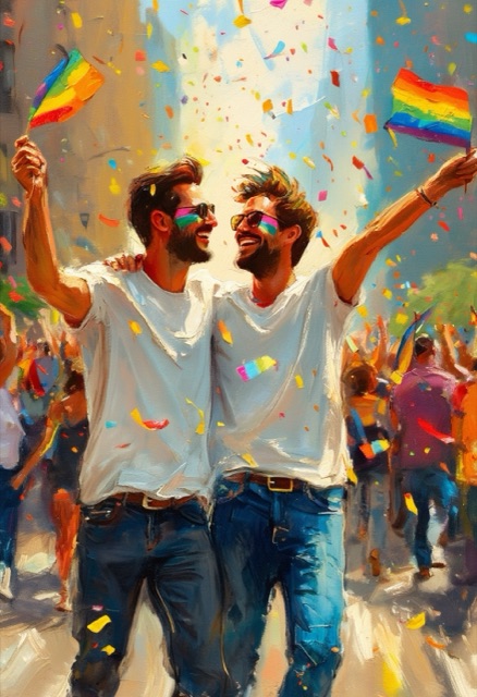 Freudige Pride-Parade-Feier