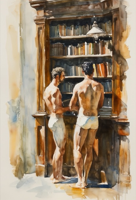 Intime Szene im Bibliotheksaustausch