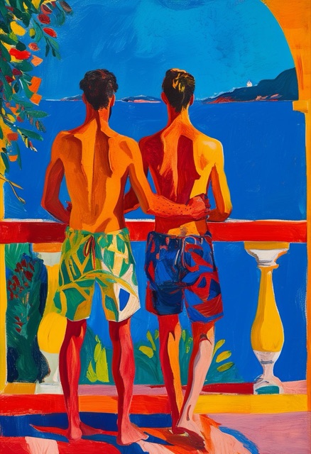 Mediterraner Balkon-Umarmung