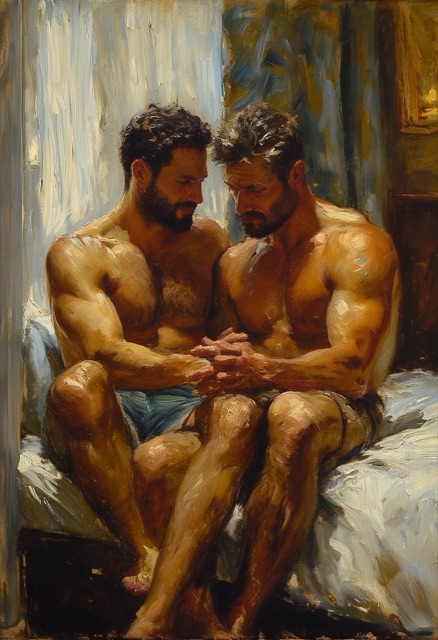 Schlafzimmerumarmung im Sargent-Stil