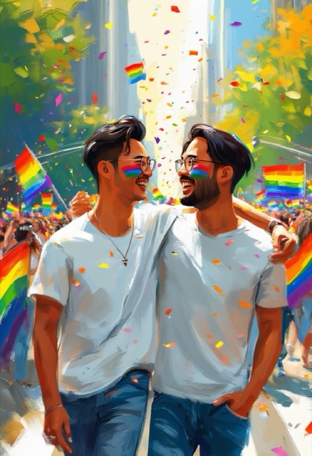 Feier der Pride-Parade
