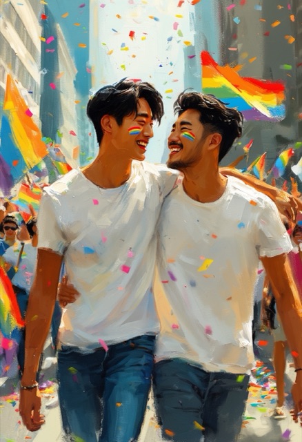 Feier der Pride-Parade