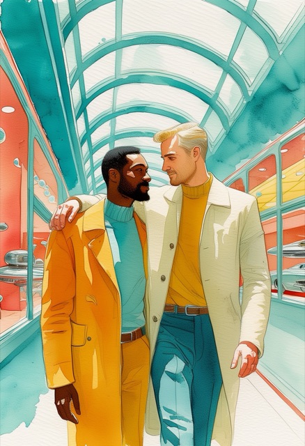 Retro‑Futuristisches Atomzeitalter‑Umarmen