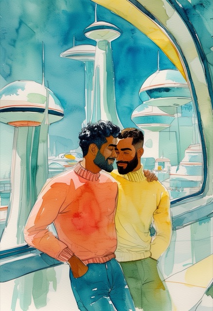 Retro‑Futuristisches Atomzeitalter Umarmen