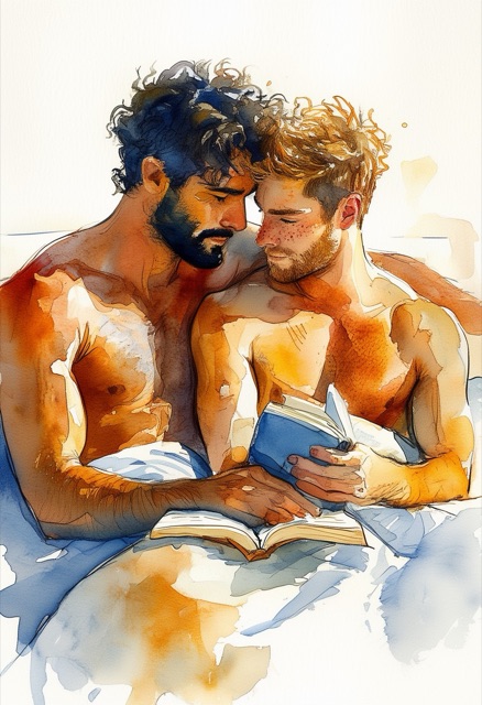 Aquarellumarmung mit Buch