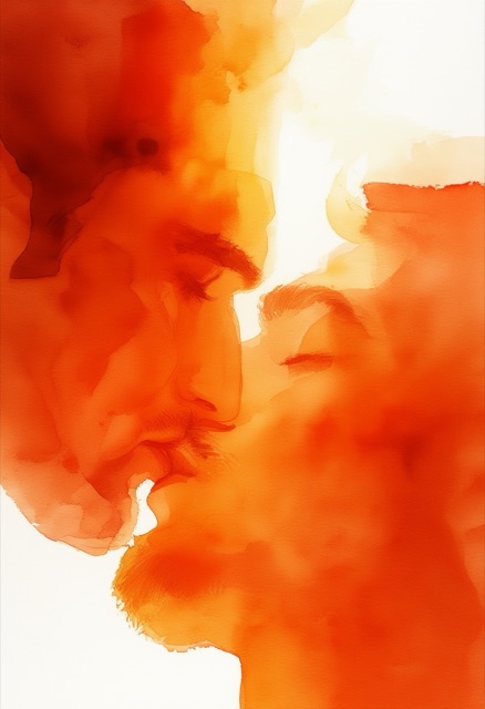 Aquarellintimität Nahaufnahme
