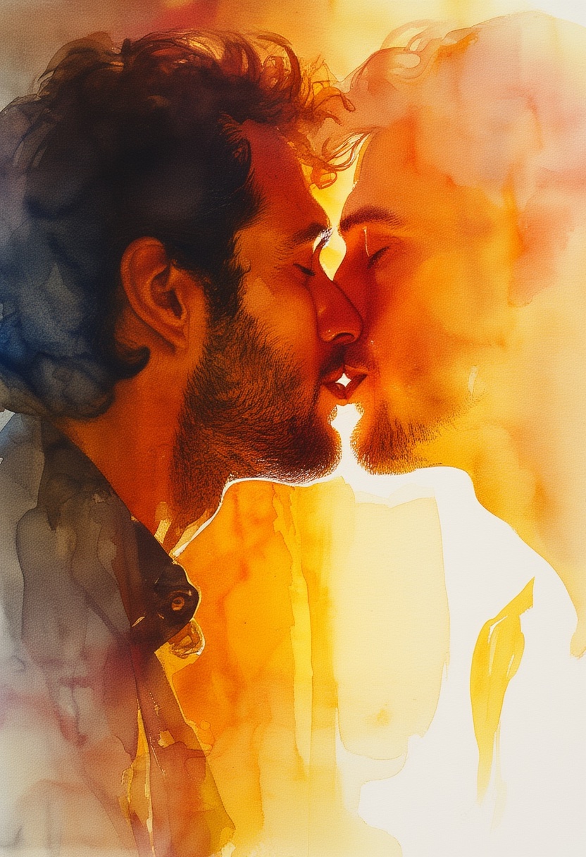Watercolor Kiss
